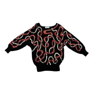 Women’s Vintage Nanell sweater pullover acrylic/rayon/wool sequins 1990s